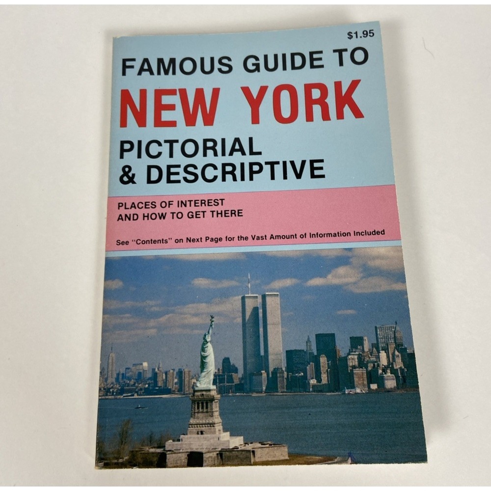 Famous Guide to New York Pictorial & Descriptive Book Vintage Pre-1982 Softcover